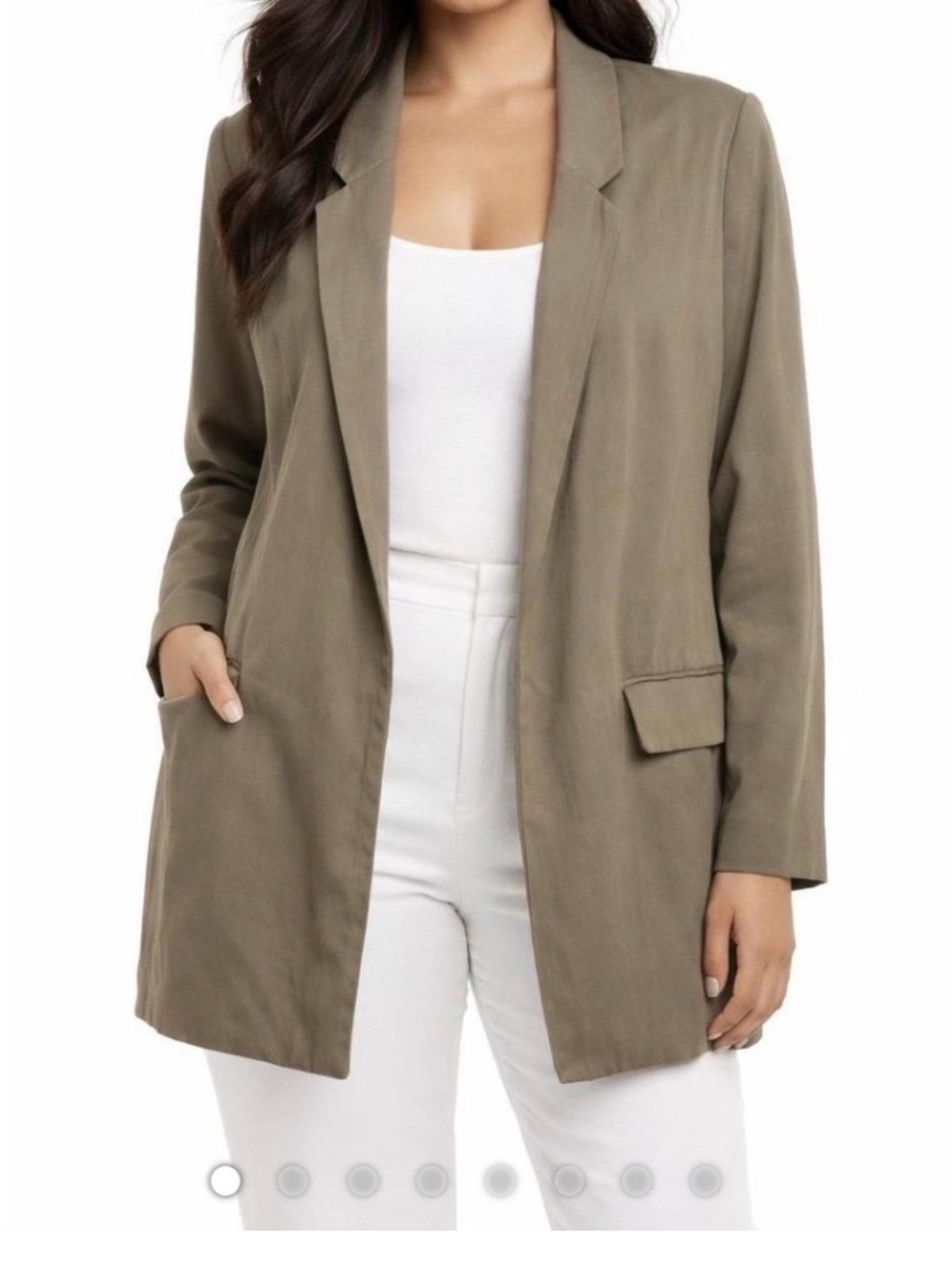 H & M Olive Longline Blazer Jacket